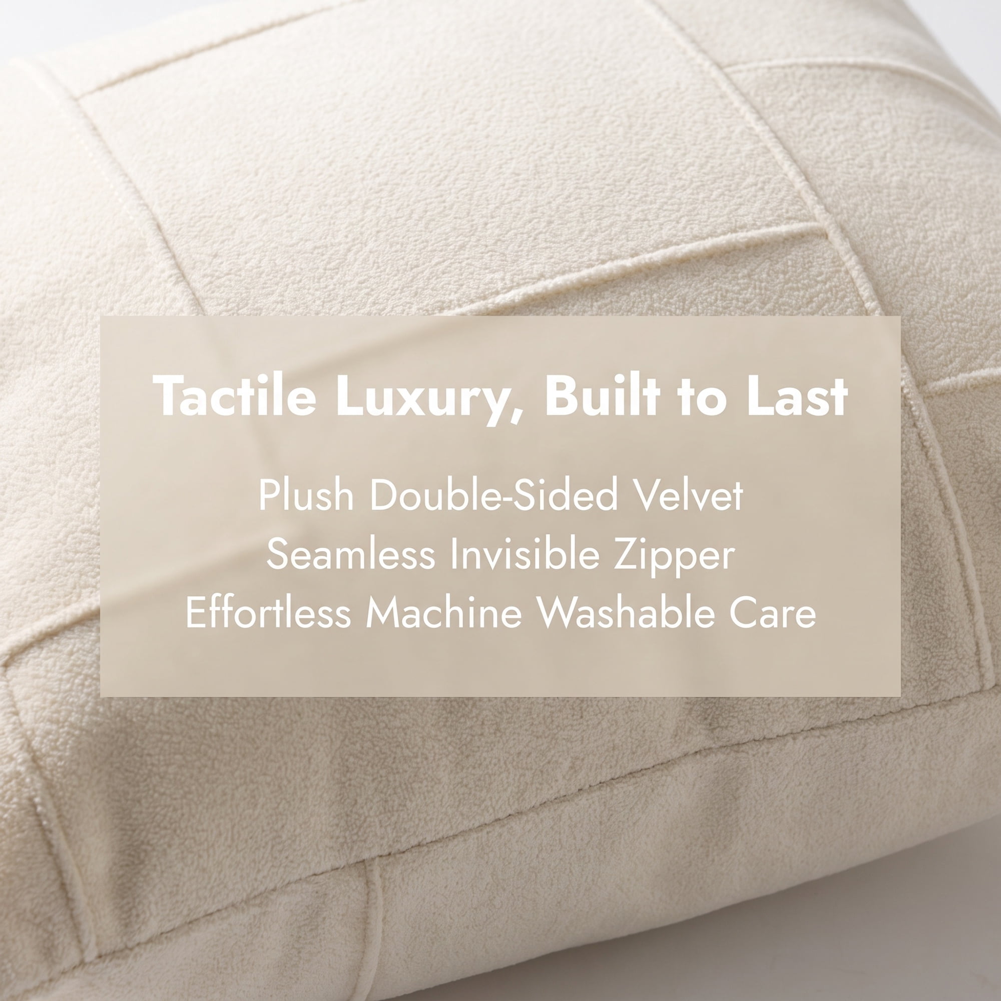 Unique Bargains 2Pcs Grid Textured Throw Pillow Covers Couch Cushion Cases Beige 18"x18"