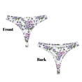 thumbnail image 3 of Balery Violets Flowers Tangas de Algodón para Mujer con Estampado – Ropa Interior Sexy, Transpirable, G-string-XX-Large, 3 of 6