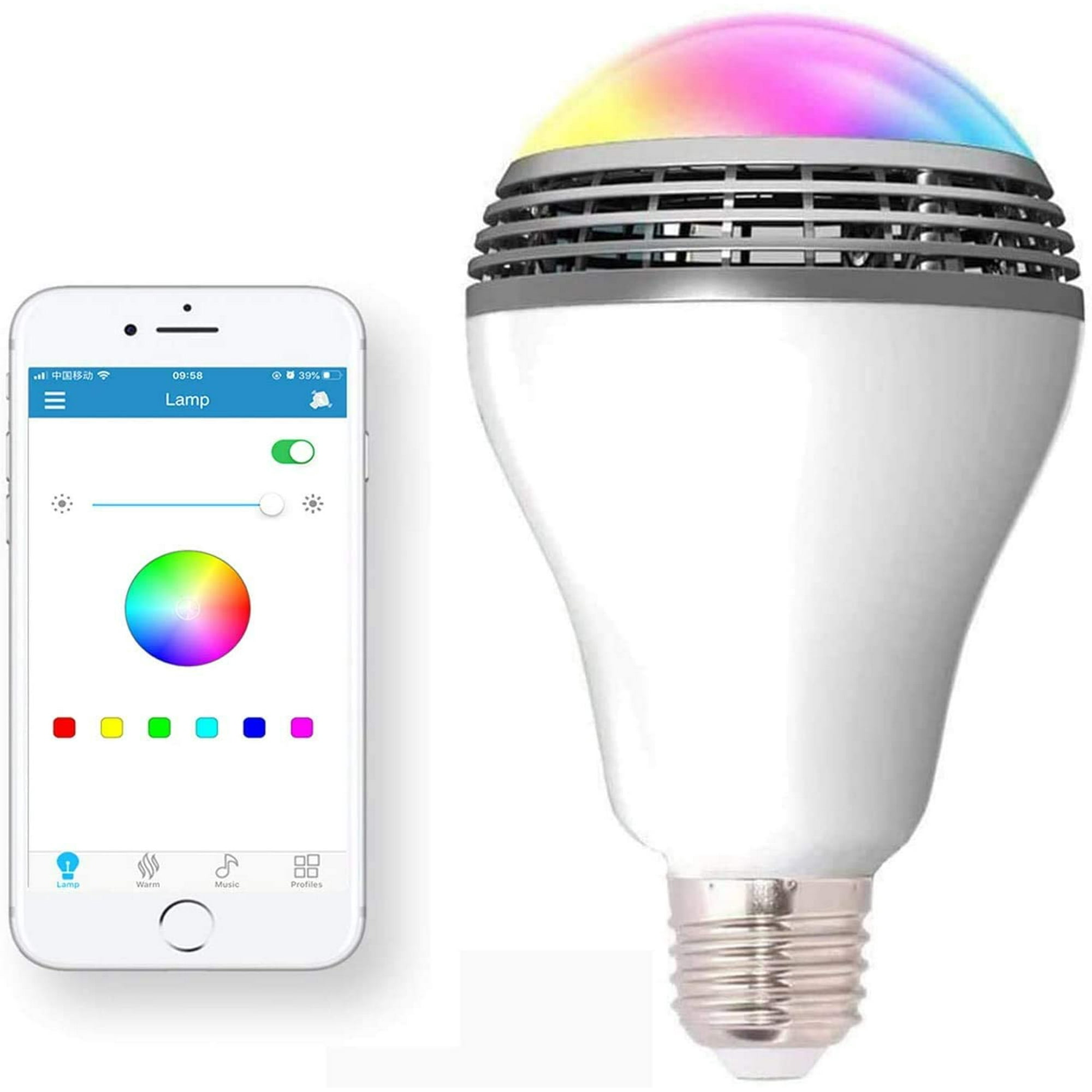 Nuværende sofistikeret forfremmelse Bluetooth Light Bulbs Speaker, Wireless E27 E26 Smart LED Lightbulb Lamp  Lighting with RGB Color Changing / Music Player / Smartphone App Controlled  for Home-White | Walmart Canada