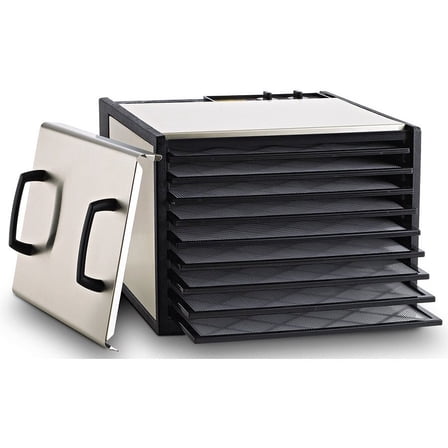 Excalibur D900S, 9 Tray Food Dehydrator with Timer, Stainless Steel