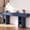 A-Blue 1.6m, variant on OMCMUU 55 Inch Fluted Console Table with Drawers, OMCMUU Entryway Table Storage Cabinet for Living Room Sofa Table Behind Couch, Black Wood 1.4m Narrow Hallway Furniture