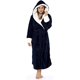 thumbnail image 1 of Bata larga con forro de Sherpa para mujer - Albornoz de felpa cálida de longitud completa de lujo Kimono Lencería Ropa de dormir suave de Navidad Xemadio WMCH-333, 1 of 7