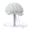 thumbnail image 2 of Ramo de boda para novia, flor blanca artificial para boda, ramo de rosas artificiales para damas de honor, 2 of 9