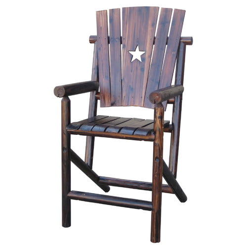 Leigh Country Char Log Bar Arm Chair With Star Com - Char Log Patio Furniture