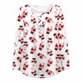 thumbnail image 4 of Puntoco Mujer Casual Navidad Impreso Jersey Cuello Redondo Manga Larga Botones Blusa tops Puntoco Puntoco-2364, 4 of 6