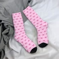thumbnail image 5 of Rateoe Pink bows for Women Casual Calf Socks - Cute Crew Socks - Thin Soft Above Ankle Socks Size 5-11, 5 of 6