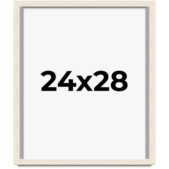 24x28 Shadow Box Frame White | 1.125 Inches Deep Real Wood Rustic Shadowbox Display Frame | UV