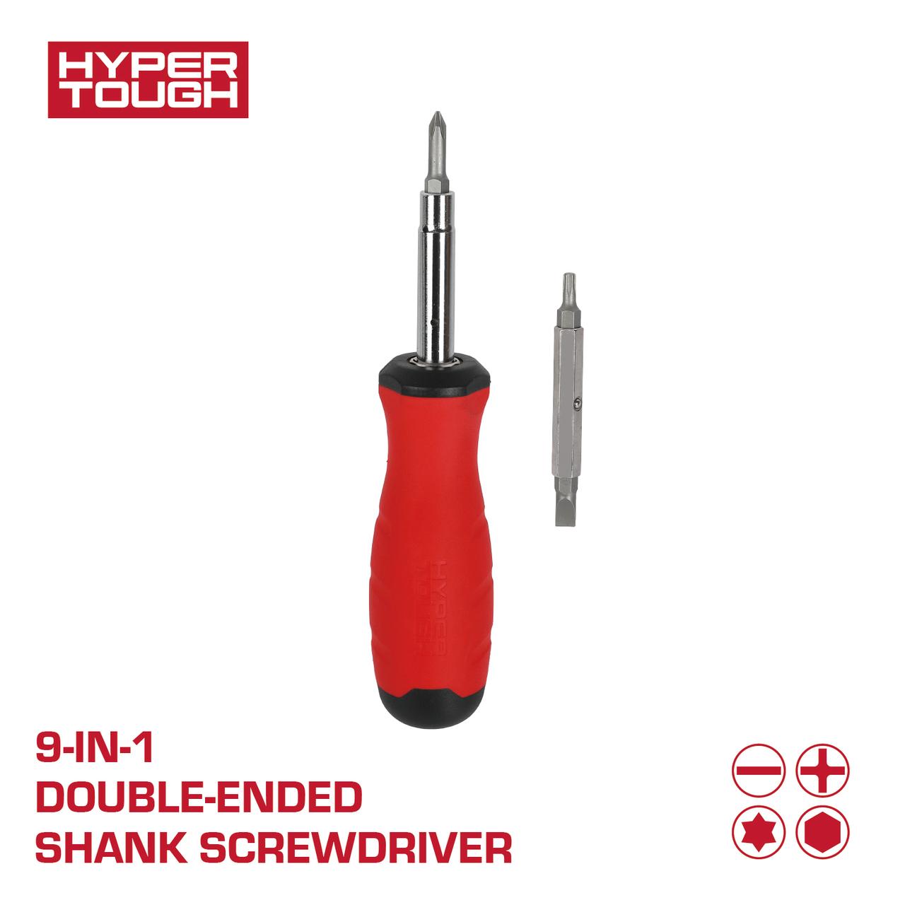 Destornillador Hyper Tough de 9 en 1 con agarres tri-ovalados cómodos de doble material 2