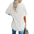 thumbnail image 2 of Women's Oversized T Shirts Half Sleeve V Neck Loose Tops Tee, 2 of 2