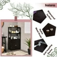 thumbnail image 5 of Giantex Large Bathroom Floor Cabinet, Freestanding Multipurpose Storage Cabinet with Drawer, 2 Open Shelves and Cupboard, Excellent for Bathroom, Living Room, 24 x 13 x 48 inches, 5 of 9