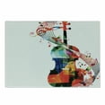 thumbnail image 1 of Cello Cutting Board, Abstract Floral Polygonal Design of String Instrument with Music Notes, Decorative Tempered Glass Cutting and Serving Board, in 3 Sizes, by Ambesonne, 1 of 2