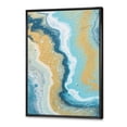thumbnail image 3 of Abstract Marble Composition In Blue and Yellow III 16 in x 32 in Framed Painting Canvas Art Print, by Designart, 3 of 5
