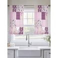 thumbnail image 5 of Boho Purple Flowers Sheer Curtains 45 Inch Length 2 Panels Set, Spring Floral Botanical Patchwork Vintage Voile Window Treatment Rod Pocket Small Kitchen Curtains Drapes for Bedroom 52"x45"x2, 5 of 7
