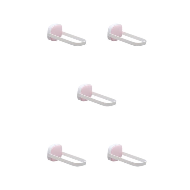 Toystoory Perchero para ropa, organizador de almacenamiento plegable montado en la pared, soporte extraíble sin perforaciones, balcón, baño, rosa y rosa blanco 5piezas Toystoory CBP219721