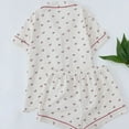 thumbnail image 4 of Tnhcen Elegant Trendy Women's 2 Piece Nightdress Set Summer Cooling Print Short Sleeve Button Up Sleep Pjs S-XL, 4 of 4