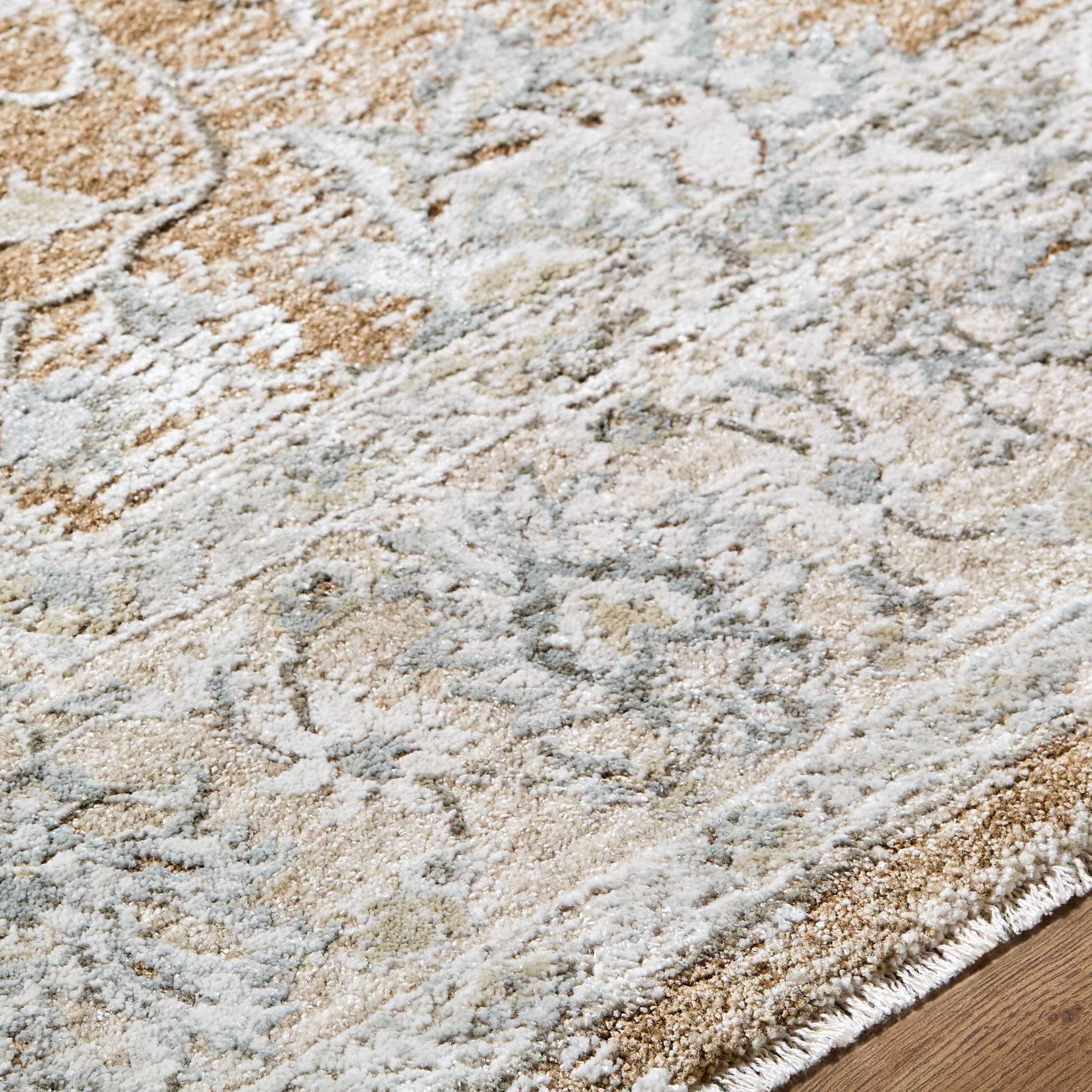 Hauteloom Claydon Living Room, Bedroom Area Rug - Bordered Oushak Style Traditional Floral - Brown, Gray - 5' x 7'5"