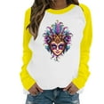 thumbnail image 2 of Craaazy Women's Long-Sleeve Loose Pullover Tops- Casual Mardi Gras Printed Crewneck Sweatshirts Gifts, 2 of 6