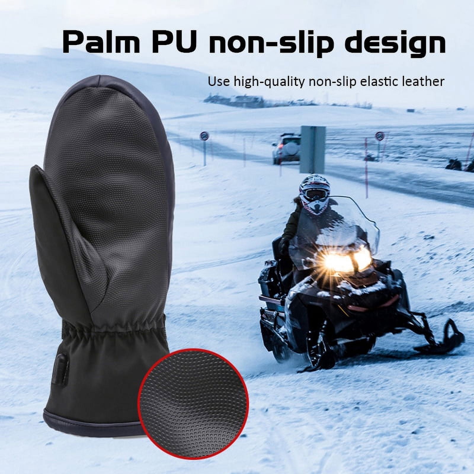 Heated Mittens Gloves for Men Women,USB Powered Heating Gloves with 3 Temperature Levels Outdoor Windproof Fleece Lined Hand Warm Gloves for Ski Snowboarding Fishing