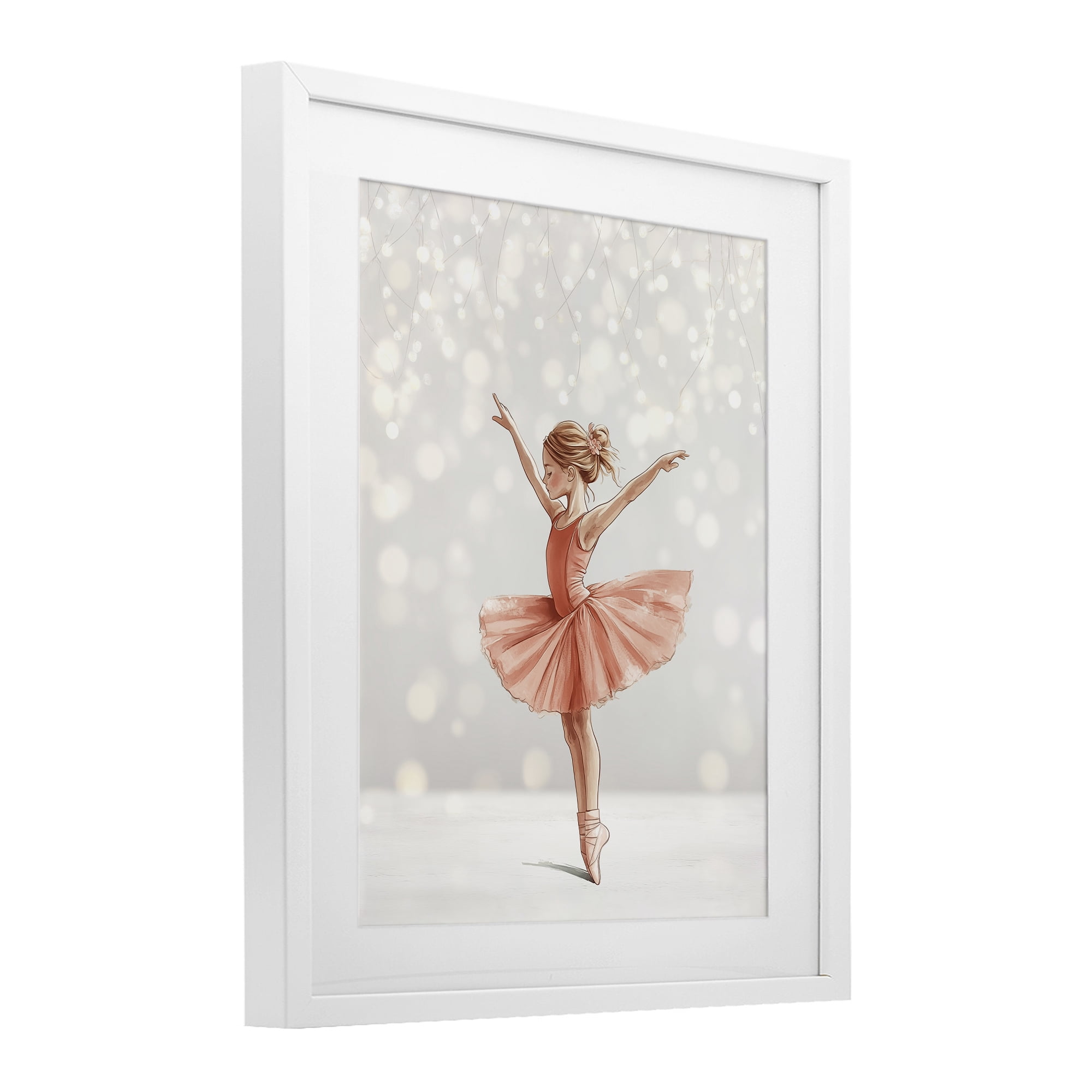Stupell Industries Dancer In The Light White Framed Print Under Glass, design by Christine Simpson Art