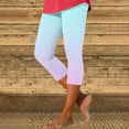 thumbnail image 2 of Capri Leggings for Women, Audhol Women's Soft High Waist Leggings for Workout Athletic Running 3/4 Stretch Yoga Pants Womens Capri Leggings Pink L, 2 of 7