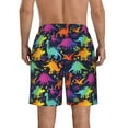 thumbnail image 3 of Naloa Colorful Dinosaur Men's Beach Shorts, Surfing shorts, Swim trunks, Quick Dry Swim Trunks for Surfing Beach Fun - Medium, 3 of 9