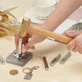 thumbnail image 3 of Brass Hammer with Wood Handle White 22.6x5.65x2.5cm diy, 3 of 6