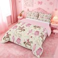 thumbnail image 2 of meiyoeat Retro Western Cowgirl King Size Comforter Sets For Kids, Pink Vintage Cowboy Boots Comforters King Size For Girls,Pink Reversible,3Pcs, 2 of 7