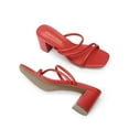 thumbnail image 3 of DREAM PAIRS Women's Strappy Heels Open Toe Low Chunky Heel Slip On Mules Square Block Sandals Dress Shoes, 3 of 5