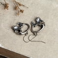 thumbnail image 4 of GKNET 925 Sterling Silver Big Skull Drop Dangle French Wire Earrings Gothic Vintage, 4 of 9