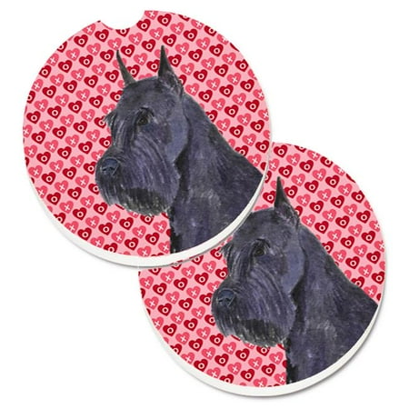 UPC 652513498364 product image for Schnauzer Hearts Love & Valentines Day Portrait Set of 2 Cup Holder Car Coaster | upcitemdb.com