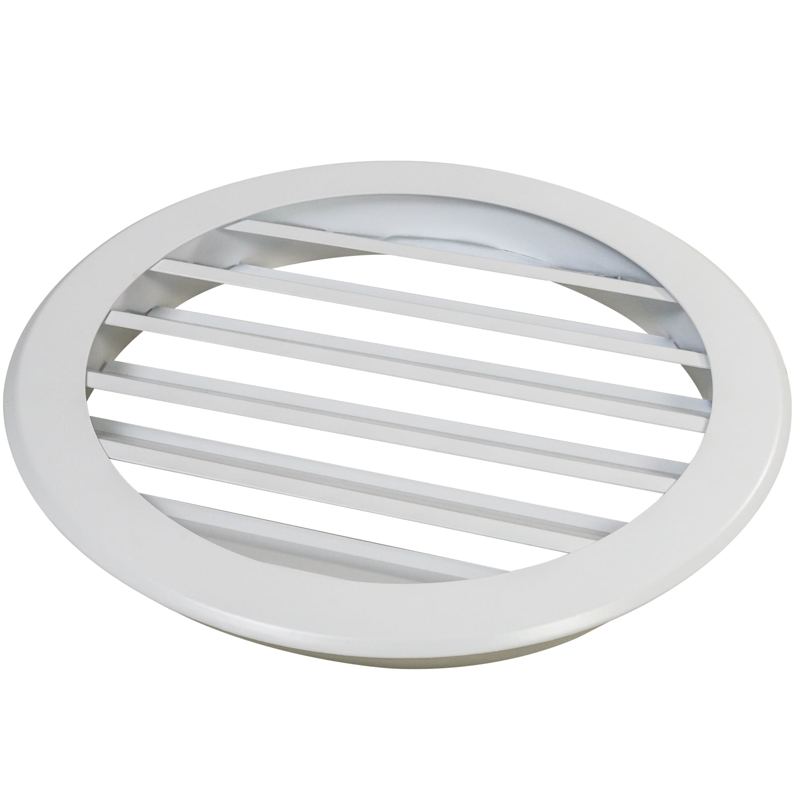 Round Ceiling Diffuser 4 inch Outdoor Rainproof Louver Grille for Living Room Kitchen Duct Ventilation Air Outlet Roofing Vent Aluminium Register White 45 Degree Airflow Round Vent Cover 1-Pack