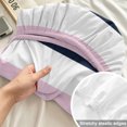 thumbnail image 4 of Twin Sze Fitted Sheet Set - Pink Navy Blue Striped 2 Piece Bedding Sets 16" Deep Pocket Fitted Sheet with 1 Pillowcase, Farmhouse Stripe Art Brushed Microfiber Hotel Luxury Bed Sheets, 4 of 9