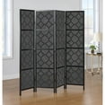 thumbnail image 6 of Roundhill Furniture 4-Panel Room Divider, Decorative Folding Freestanding Privacy Screen, Black, 6 of 7