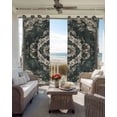 thumbnail image 4 of Green Boho Blackout Curtains 39 Inches Long for Bedroom, Vintage Southwestern Geometric Abstract Thermal Insulated Room Darkening Black Out Window Curtain Panels Grommet Drapes for Living Room, 4 of 8