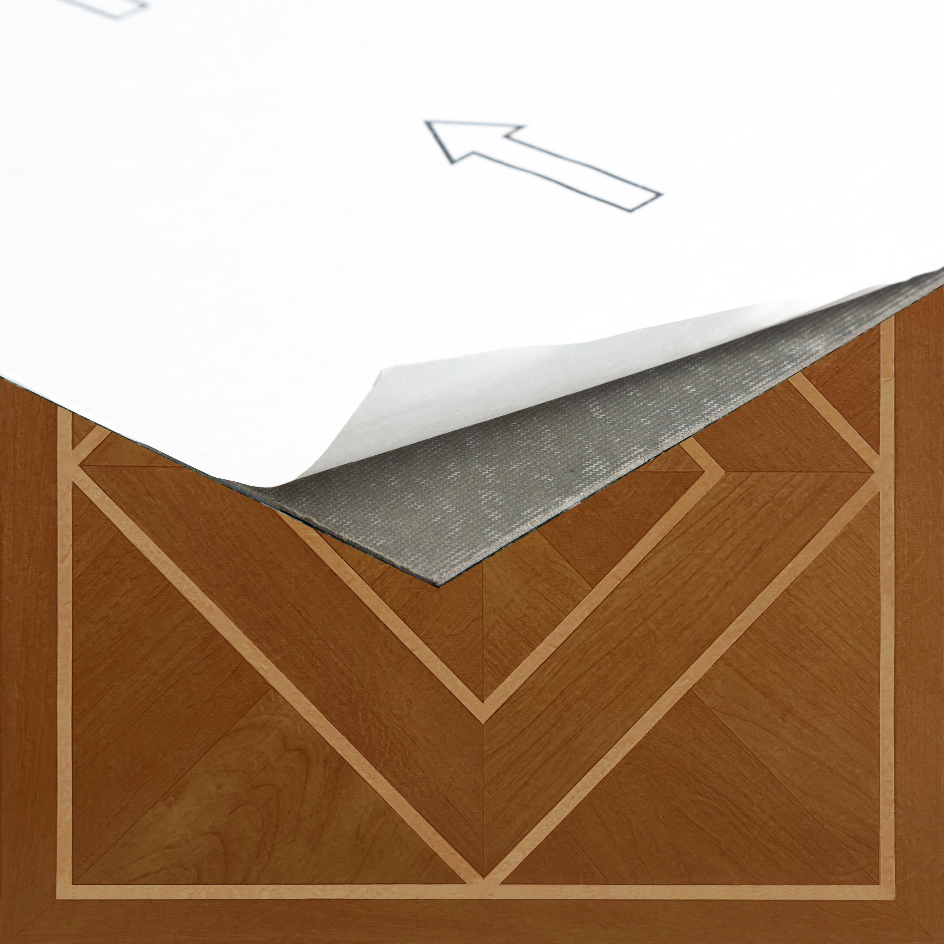 Achim 12"x12" 1.2mm Peel & Stick Vinyl Floor Tiles 45 Tiles/45 Sq. ft. White Border Classic Inlaid Parquet
