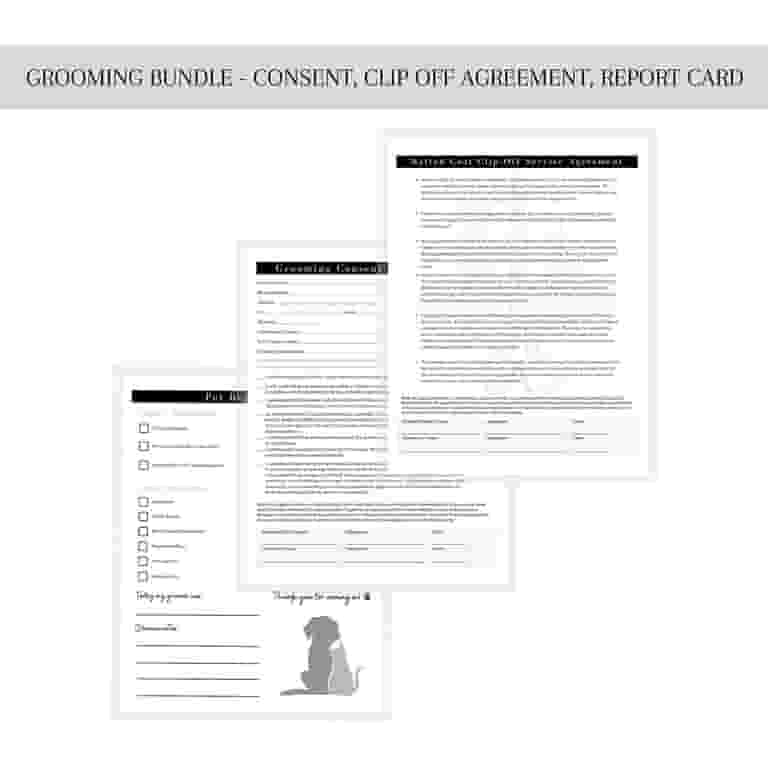 Pet Pet Grooming Intake Forms - 50 Pack Consent & Release Forms For ...