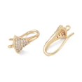 thumbnail image 2 of 5pairs Brass Micro Pave Cubic Zirconia Earring Hooks Fan Golden 17x7.5x8mm Hole: 1mm Clear, 2 of 3