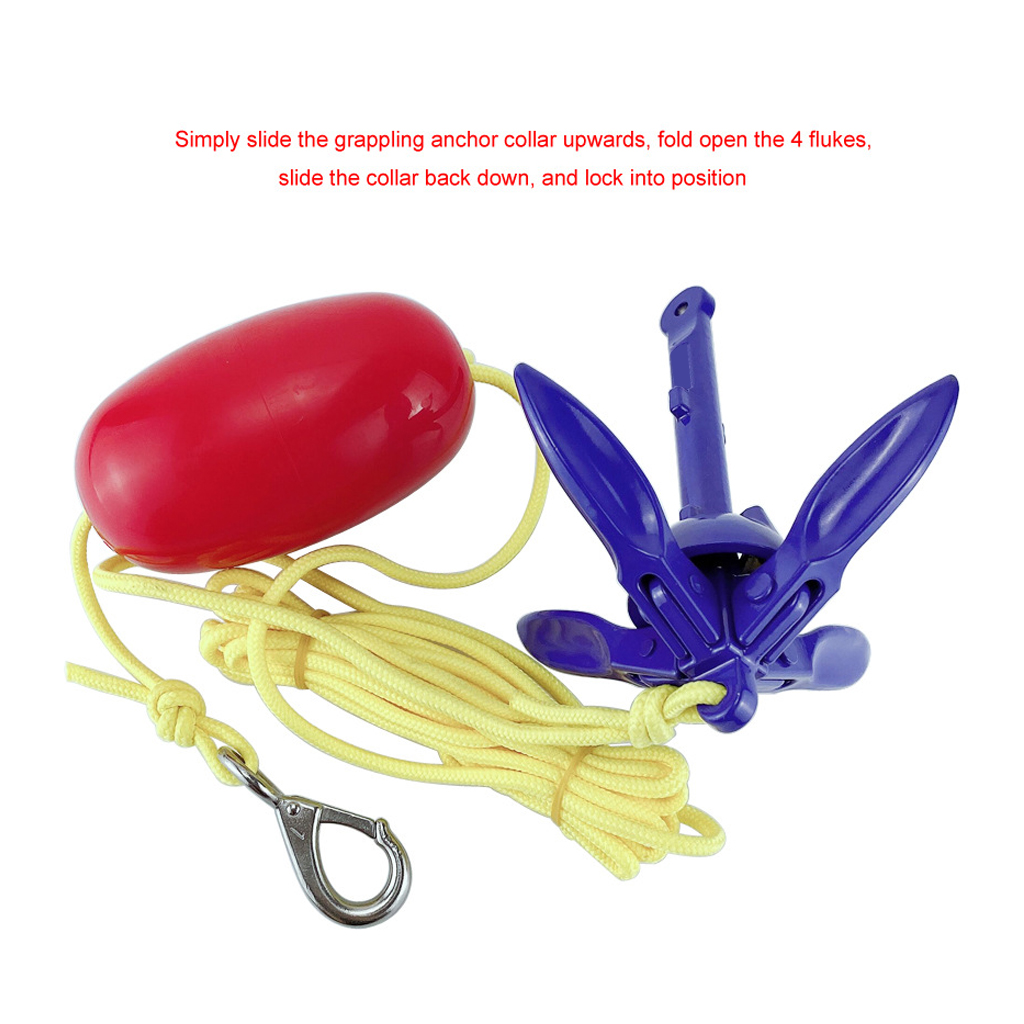 Ancre Bateau Alliage Aluminium - Pliante 4 Dents - Pour Kayak, Canoë, Jet-Ski - 18x16 Cm