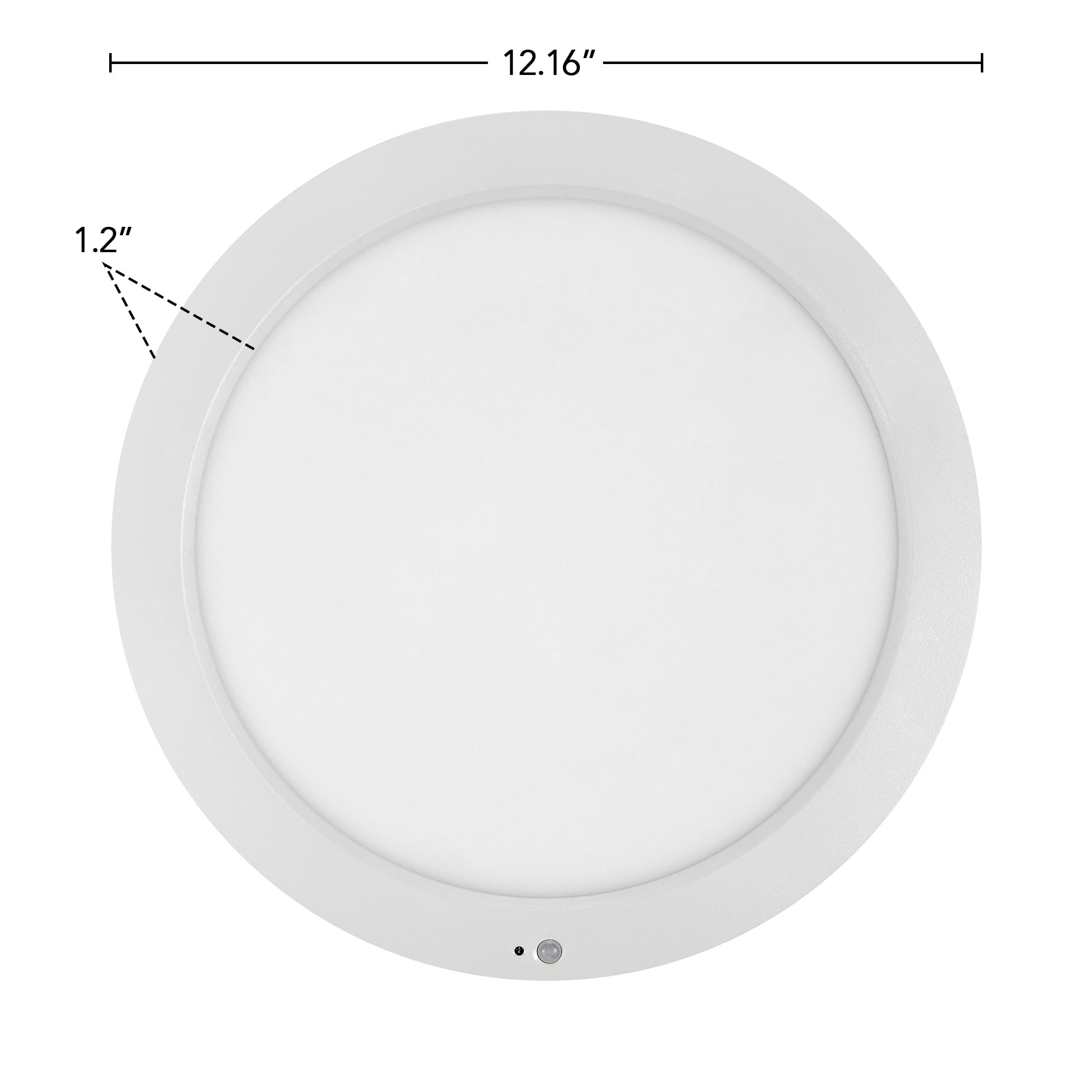 Maxxima 12 in. Round PIR Motion Sensor LED Ceiling Light Fixture, Flush Mount, 5 CCT 2700-5000K, 2000 Lumens