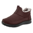 thumbnail image 4 of Rokment Orthopedic Winter Snow Boots for Women Seniors Cold Weather Lightweight Comfortable Warm Fuzzy Lined Nursing Walking Work Ankle Booties with Arch Support Coffee Size 8.5, 4 of 5