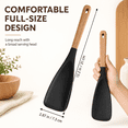 thumbnail image 3 of Large Cooking Spoons for Serving, 12.2" Nonstick Silicone Spoonula with Wooden Handle, Heat Resistant Rubber Serving Spatula Spoon for Mixing, Baking, Scooping and Scraping Great for Stir Frying, 3 of 7