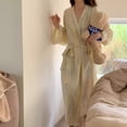 thumbnail image 4 of Fewfanhot Women’s Long Wrap Bath Robe, Maxi Length House Robe with Side Pockets and Self‑Tie Belt, M‑XXL Sleep Robe, 4 of 8