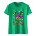 thumbnail image 1 of SZXZYGS T-Shirts pour Femmes Coupe Ample Pack Mode Décontractée Carnaval Imprimé Lettre Col Rond Manches Courtes Haut Été 2024, 1 of 3