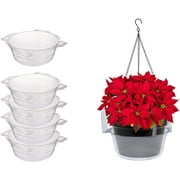 Curtis Wagner Plastics Plant Hanging Basket Drip Pans (5-pack) - Clear, Round (Diameter = 8" top, 6.25" bottom, 3.5" depth) Thin Plastic for Indoor or Garden - Clear, Black & Terracotta