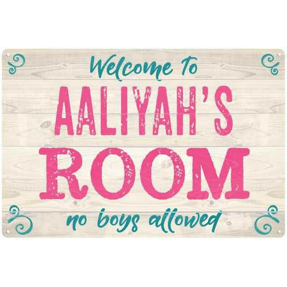 AALIYAH'S Room Kids Bedroom Sign Gift 8x12 Metal Sign 108120089057