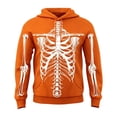 thumbnail image 4 of Rggeeun Mens Halloween Sweatshirt Hoodie Skeleton Graphic Soft Long Sleeve Tops with Pocket Fall Winter Pullover Training Leisure,Orange,S, 4 of 4