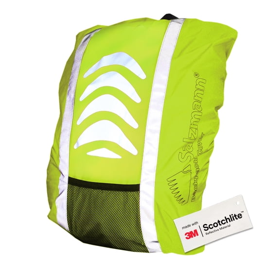 Salzmann Reflective Backpack Cover - High Visibility, Waterproof & Weatherproof - Ideal for Cycling, Running & Hiking - Made with 3M Scotchlite