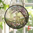 thumbnail image 6 of Nilvkv Flower Suncatcher Faux Stained Glass Window Hanging Christ Wall Art Religious Bible Verse Gift Hanging Ornaments, 6 of 6