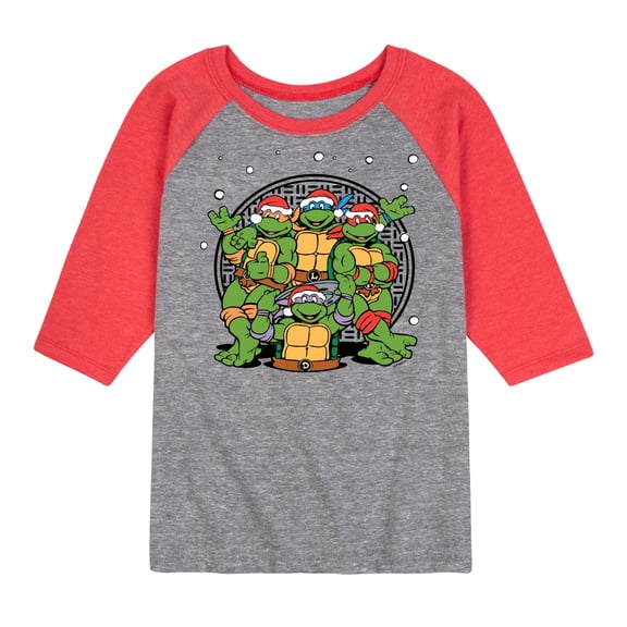 Teenage Mutant Ninja Turtles - Sewer Christmas - Toddler And Youth Raglan Graphic T-Shirt