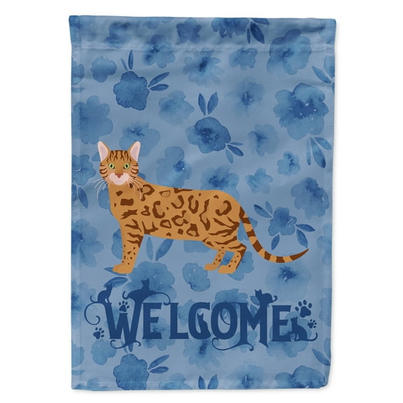 Carolines Treasures CK4835CHF Bengal 2 Cat Welcome Flag Canvas House Size Large multicolor